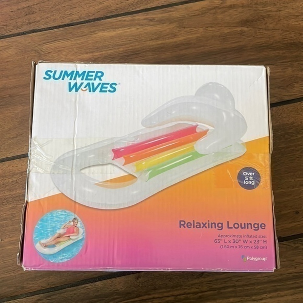 SUMMER WAVES Relaxing inflatable lounge pool float 5ft long